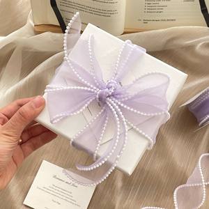 شريط ساتان مموج لتغليف باقات الزهور، ربطة شعر على شكل ذيل السمكة، إكسسوار للشعر - Product Image 6