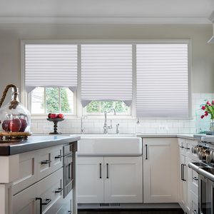 Nhà Máy bán hàng dễ dàng để cắt và cài đặt tạm thời rèm không dây Shades vải xếp li Sun Shade - Product Image 1