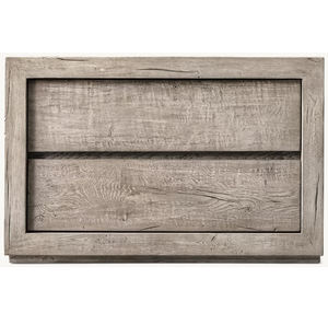Mueble Moderno de Madera Maciza para Sala de Estar con 2 Cajones, Color Roble Gris, con Tiradores Recortados, para Dormitorio y Bar en Casa - Product Image 4
