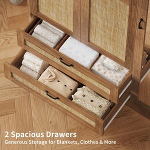 Armario moderno de madera SENYU con puerta con espejo y 2 cajones para almacenamiento en el dormitorio - Product Image 5