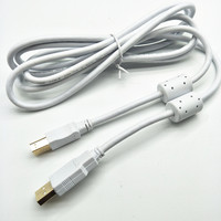 Cable de 2m USB 2,0 a macho a b macho 28 24 AWG con ferrita