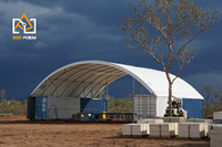 Carpa de Almacenamiento Metálica CS4080 de Acero 12x24m, Contenedor de Doble Armazón con Cubierta de PVC de 40 pies, Domo de Protección