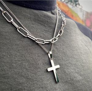 Inspire takı 18k altın çapraz kolye kolye takı Mens kolye haç ile küba zincir kolye toptan özel - Product Image 5