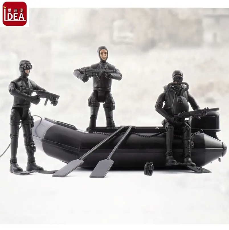 子供用小型プラスチック製軍用おもちゃキット兵士と軍用車両セットおもちゃ