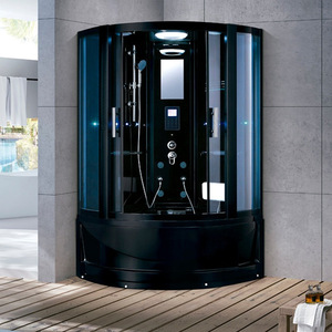 Cabine de <span class=keywords><strong>douche</strong></span> à vapeur hydromassante avec radio FM, design moderne sans cadre, panneau arrière en dalle, luxe italien, dernier modèle - Product Image 6