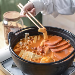 <span class=keywords><strong>Sukiyaki</strong></span> de hierro fundido con calentador de alcohol, base de madera, olla caliente de fideos japoneses con tapa de madera - Product Image 5
