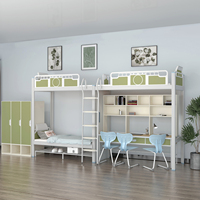 Lit superposé moderne en acier avec fonction de rangement pour dortoir scolaire et appartement, garantie 5 ans, montage facile