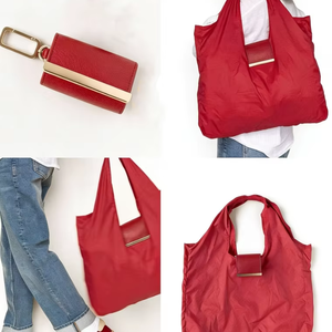 Nuevo Bolso Tote Plegable para Mujer con Llavero, Gran Capacidad, Práctico Bolso de Compras, Bolso Colgante para Dama, Sac Fourre-tout Porte-cles - Product Image 1