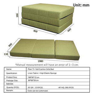 <span class=keywords><strong>Matelas</strong></span> pliant en mousse épaisse, facile à transporter, 3 <span class=keywords><strong>matelas</strong></span> pliant multifonctionnel en mousse, <span class=keywords><strong>canapé</strong></span>-lit - Product Image 6