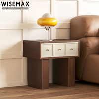 WISEMAX FURNITURE Meuble de maison minimaliste Table de chevet rectangulaire en bois pour chambre à coucher Petite taille Table de nuit avec 1 tiroir