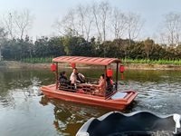 Bateau électrique de tourisme de style antique, coque en LLDPE, marque ChiTong, bateau de peinture aquatique 5 places pour villes anciennes et villes aquatiques