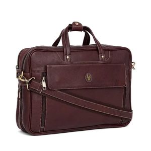 Sac pour ordinateur portable en cuir véritable, fabriqué à partir de cuir 100% pur, avec des compartiments intérieurs spacieux et une pochette rembourrée pour ordinateur portable - Product Image 3