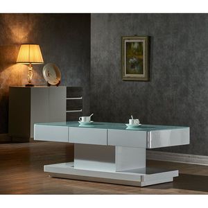 Tabella di Tè di <span class=keywords><strong>vetro</strong></span> Laterale Divano Caffè Angolo Top Per Con Rotonda In <span class=keywords><strong>Oro</strong></span> Piegato In Fibra di Metallo di Legno Nuovo Mdf Tutto Chiaro disegno di Arte Centro - Product Image 1