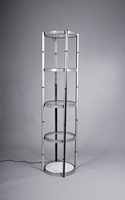 Présentoir à tour torsadée pliante pour salon professionnel Compteur rotatif rond en aluminium pour présentoirs