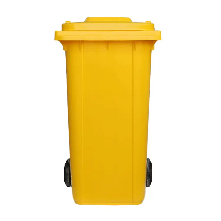 Vendita calda 100l 120l 240 l contenitore per rifiuti esterni contenitore per rifiuti in plastica grande cestino esterno con ruote