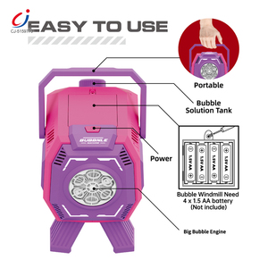Juguete de Burbujas Divertido Chengji, Máquina de Burbujas Automática Portátil de Escritorio, Personalizable, de Plástico, para Niños - Product Image 3