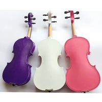 Offre Spéciale 4/4 1/8 débutant enfants violon ensemble étui arc colophane accessoires violon coloré avec tilleul érable dos/côté