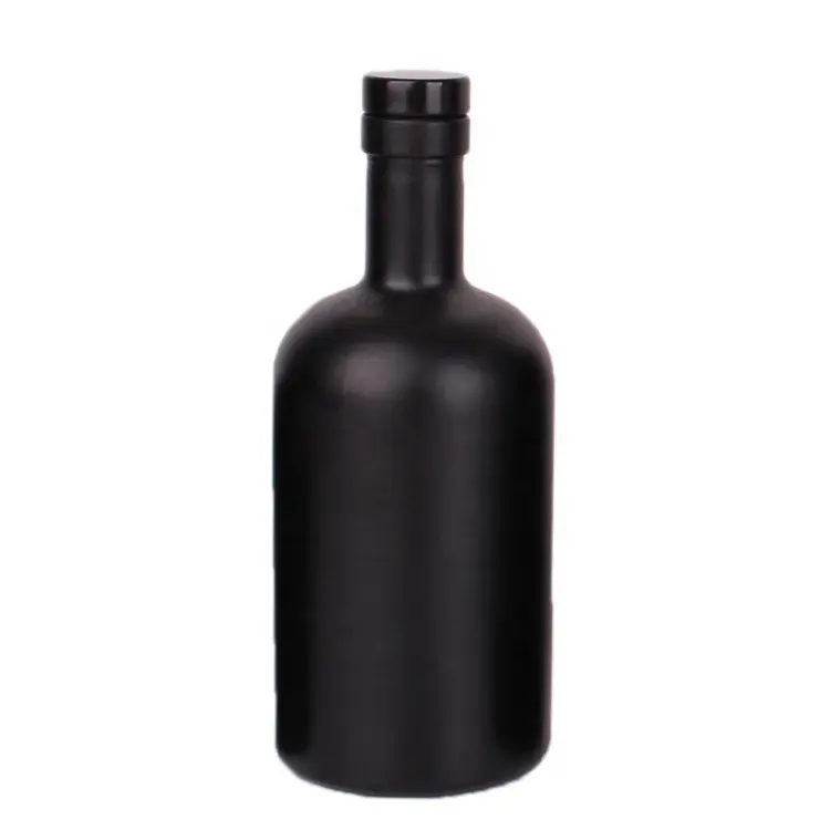 Temizle mat siyah cam likör şişesi 700ml 750ml Nordic Gin viski votka ruhu şişe için likör rom