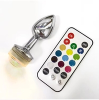 Lumières pour usage anal Noneoem S001, plug anal en silicone 100% étanche, télécommande, 10 modes de vibration, LED multicolores, vente en gros