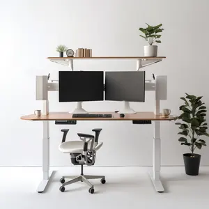 木制书桌电脑桌学习桌家用办公桌便携式万能桌架固定单电机