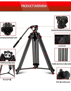 <span class=keywords><strong>Trépied</strong></span> professionnel QZSD Q880A pour appareil photo reflex numérique et hybride, idéal pour la photographie en extérieur, avec capacité de charge de 10 kg - Product Image 4