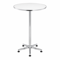Höhenverstellbarer Runder Bartisch 60cm Tischplatte 70 bis 110cm Chrom-Sternfuß für Zuhause Küche Café Bistro Esszimmer Cocktail