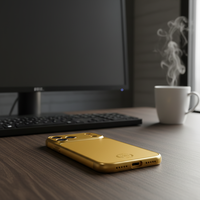 Nouvelle coque tendance dorée avec verre AG de haute qualité, style professionnel magnétique, 17/16/15/14/13 Pro Max Plus