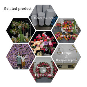 Boule de fleurs artificielles en soie de style Monet réaliste simulée, centre de table, accessoire floral pour la décoration de fond de mariage - Product Image 5