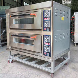 ダブルデッキステンレス鋼電気商業オーブンベーカリー機器ピザデッキオーブン電気パンオーブン - Product Image 2
