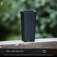 Pot carré respirant en résine écologique durable pour orchidées, auto-arrosant, type bambou, avec trous de drainage, pour rebord de fenêtre