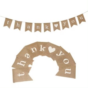 Guirnalda de Yute Rústica con Letras de Agradecimiento para Decoración de Bodas, Fiestas de Cumpleaños, Baby Showers y Despedidas de Soltera - Product Image 1
