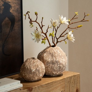 Jarrón de cerámica de estilo japonés Retro Old Niche Matt Glaze Mud-Colored para B & B Entrada Mesa Decoración del hogar Exhibición - Product Image 2