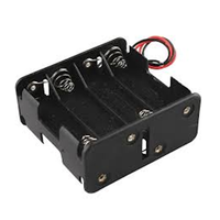Boîtier de support de batterie 8 AA avec fils conducteurs PP Matériau Noir Couleur Nickelé