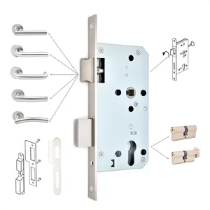 EN12209 Cháy Đánh Giá CE 60 Mét Backset Thép Không Gỉ Sus304 Châu Âu Mộng Cửa Khóa Cơ Thể Lửa