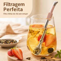 Paille à yerba maté colorée réutilisable en acier inoxydable 304 avec embout filtrant