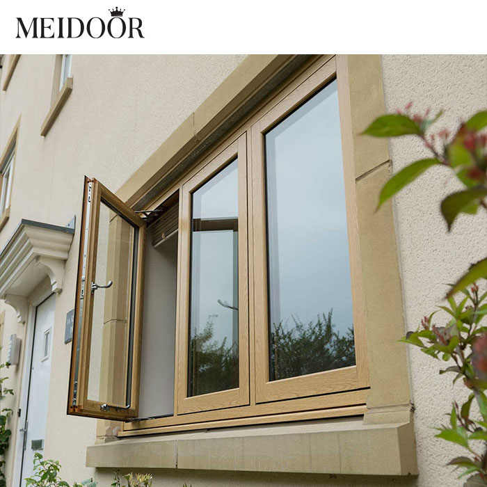 Modern Design Double Glazed Aluminum Casement Window Blind Tempered