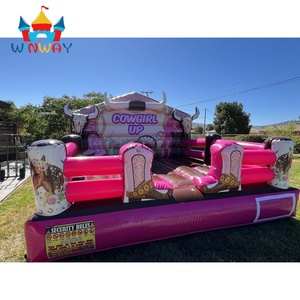 Riding Rodeo Cowgirl rose mécanique Bull Western Jumping Castle avec des crânes et des <span class=keywords><strong>bottes</strong></span> <span class=keywords><strong>de</strong></span> cow-boy, PVC durable pour les fêtes d'enfants - Product Image 4