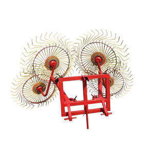 Râteau à foin série 9Lz pour tracteur, couleur rouge, avec mécanisme à engrenages pour le rasage et le empilage du foin, de l'alfalfa, de la paille et des tiges de maïs. - Product Image 4