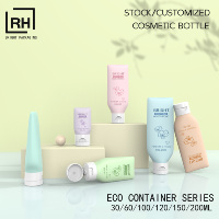 Gel nettoyant 30ml 60ml, flacon de lotion 7oz, flacon de lait nettoyant de luxe 100ml 200ml, flacon de gel douche 120ml, flacon en plastique de forme carrée