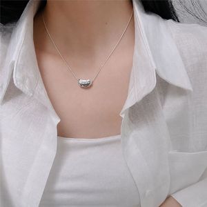 S925 Sterling <b>Silver</b> Smile Pea Necklace Love Bean Design Everyday Wear <b>Choker</b> 405cm Chain Length - Product Image 2