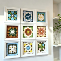 Juego de Marcos de Fotos Decorativos para el Hogar de 6 Pulgadas y 9 Rejillas, Hechos de MDF, Sin Insertos