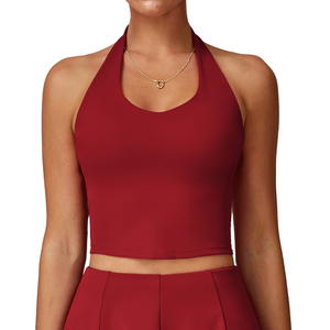 Canottiere da <span class=keywords><strong>donna</strong></span> a compressione traspirante leggera asciugatura rapida e morbida con scollo all'americana <span class=keywords><strong>abbigliamento</strong></span> <span class=keywords><strong>Fitness</strong></span> di supporto - Product Image 1