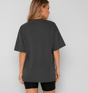 Camiseta de Mujer, Corte Ajustado, Bordada, Transpirable, Estilo Preppy, Estampado Informal, Manga Corta, Algodón/Fibra de Bambú, Informal - Product Image 2