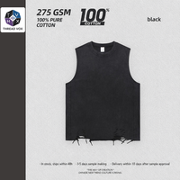 T-shirt de sport de marque, surdimensionné, sans manches, en coton tricoté, imprimé sérigraphié, style hip-hop, qualité supérieure uniquement