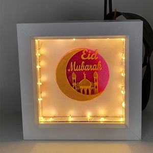 Bricolage personnalisé <span class=keywords><strong>4x4</strong></span> pouces bouton LED lumière profonde PS blanc 3D cadre de boîte d'ombre - Product Image 6