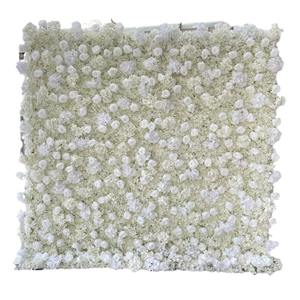 Lussuosa Parete di <span class=keywords><strong>Fiori</strong></span> Artificiali 3D 5D in Seta Bianca, Decorazioni Floreali Arrotolabili Fatte a Mano per Matrimoni, <span class=keywords><strong>Sfondo</strong></span> 8X8 Piedi - Product Image 4