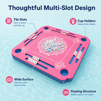 Table de jeu de Mahjong flottante personnalisée en mousse EVA écologique et imperméable pour 4 joueurs, pour piscine et spa, jeux de dominos double face