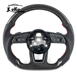 Volant en fibre de carbone pour <span class=keywords><strong>Audi</strong></span> A3 S3 A4 S4 A5 S5 A6 S6 RS3 RS4 RS5 RS6 <span class=keywords><strong>S</strong></span>-<span class=keywords><strong>line</strong></span>, volant sport personnalisé - Product Image 1