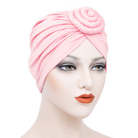 Turbante de Poliéster Transpirable para Mujeres Musulmanas, Gorro Pre-atado con Nudo, Estilo Étnico, para Todas las Temporadas