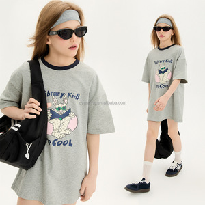 فستان بنات قابل للتخصيص، ملابس أطفال بطباعة كرتونية رائعة، فستان تي شيرت قطني، زي صيفي غير رسمي - Product Image 1